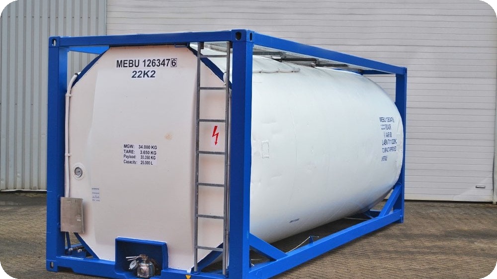 Containerised liquid-food transport tank